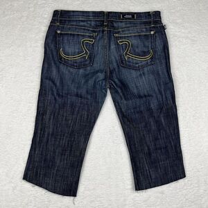 Rock & Republic Jean Shorts‎ Mens 32 Dark Blue Wash Denim Bermuda Cropped Knees
